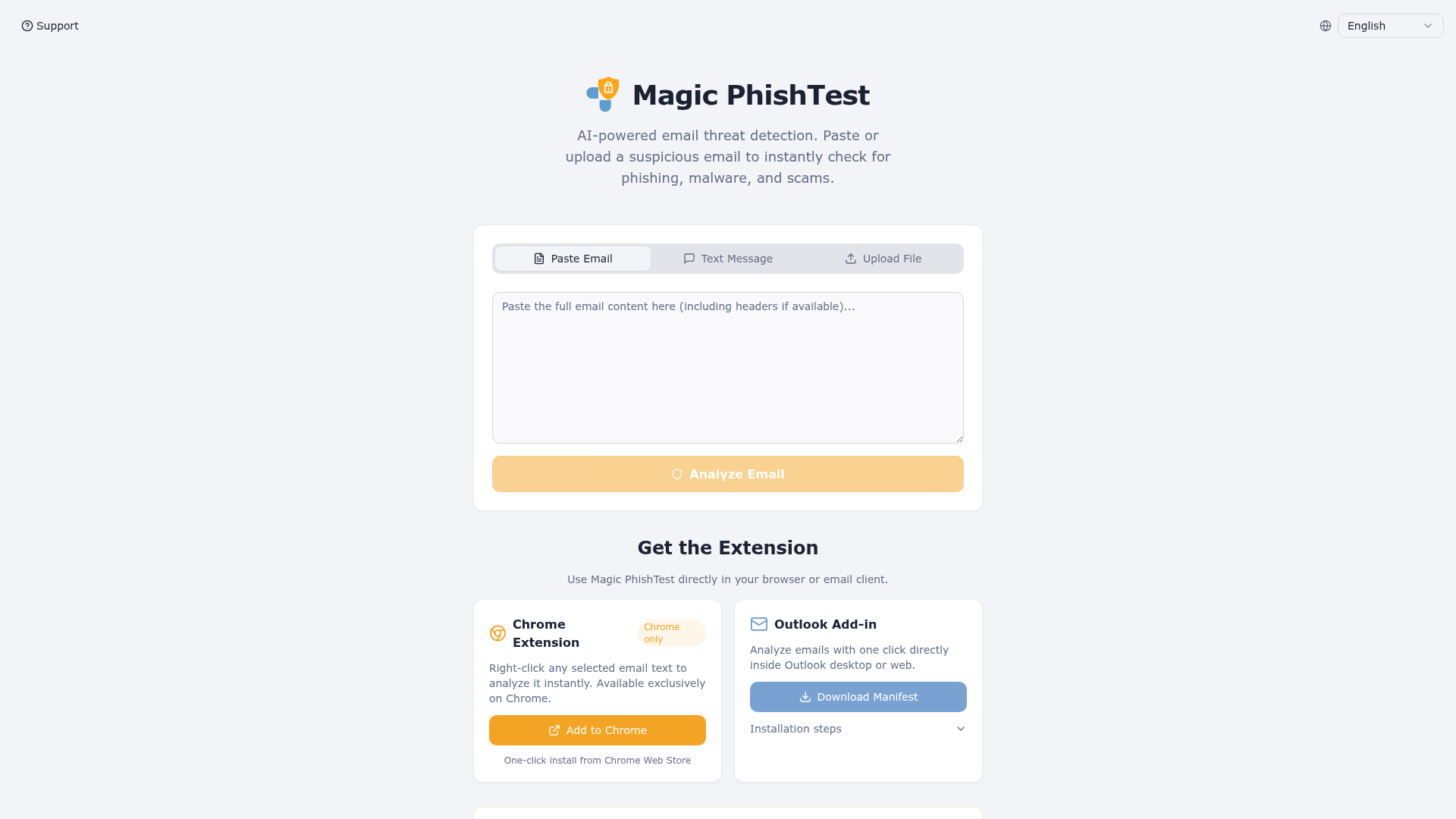 Magic PhishTest screenshot